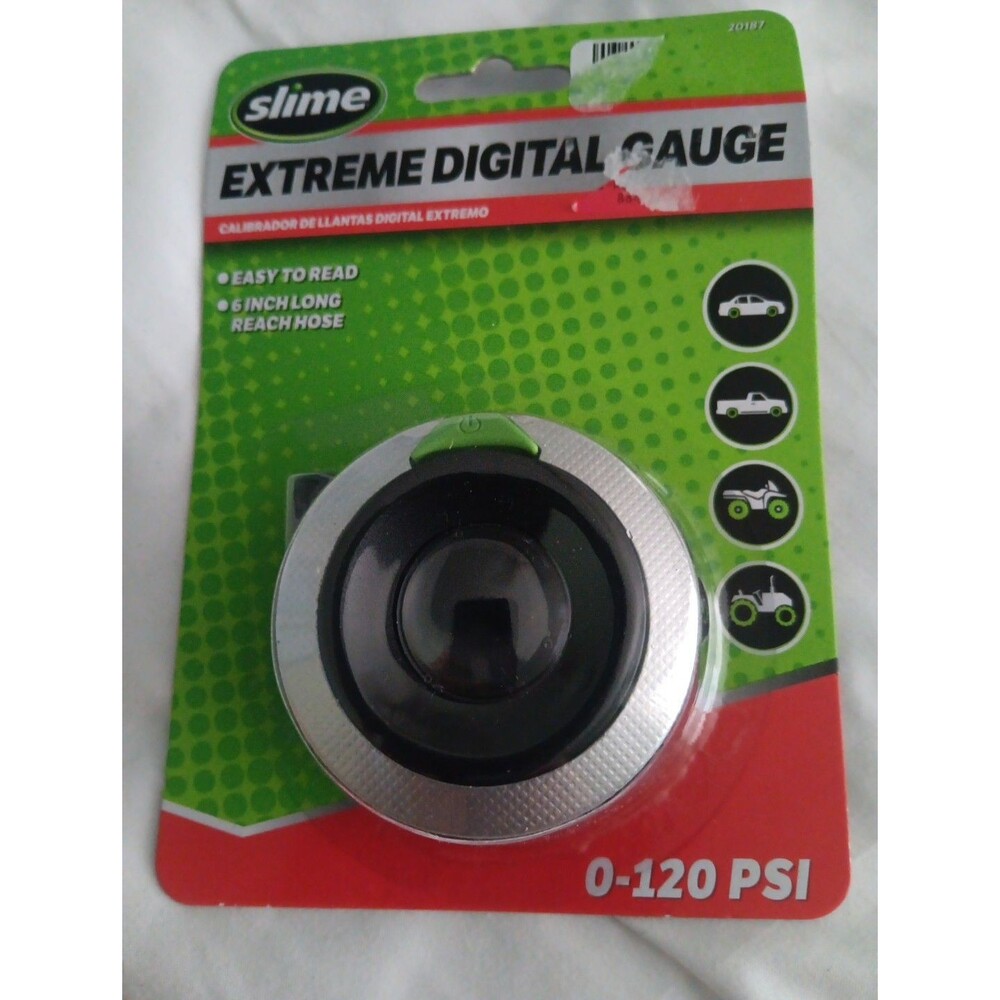Slime 20187 Extreme Digital Gauge w/ 6 in. Hose 0-120 PSI